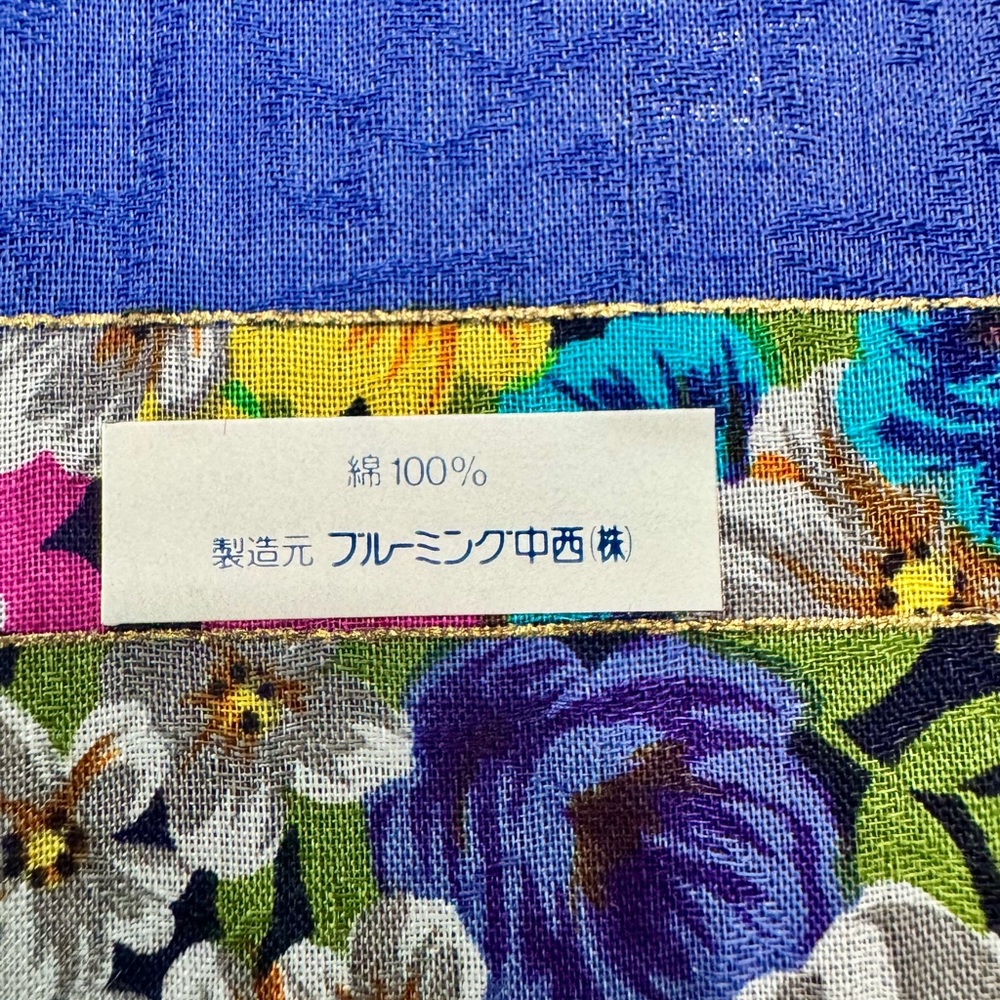Givenchy Floral Hankerchief Scarf with Blue Center - Picture 4 of 8